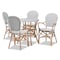 Baxton Studio Naila Classic French Black and White Plastic and Natural Brown Rattan 5-Piece Dining Set 210-12697-12699 - alternate 4
